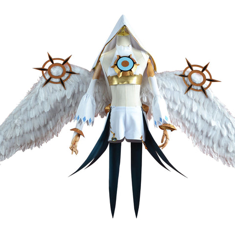 Genshin Impact Cosplay Anemo Archon Barbatos Costume and Wings Halloween Costume