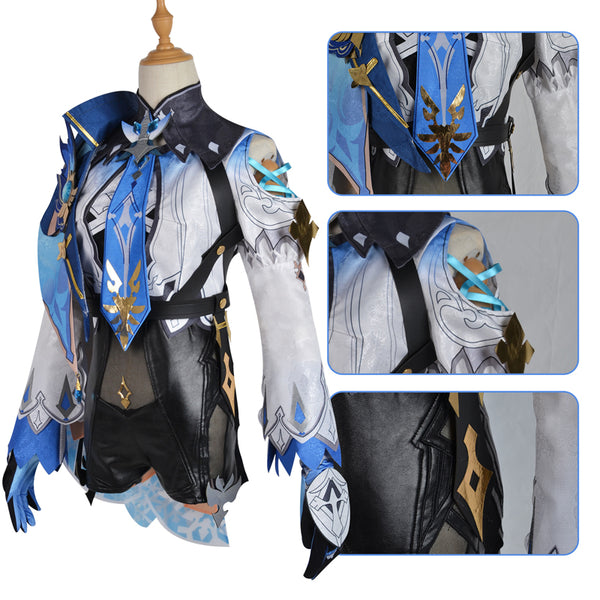 Genshin Impact Cosplay Eula Costume+Wigs+Boots Whole Set Halloween Carnival Costume Outfit
