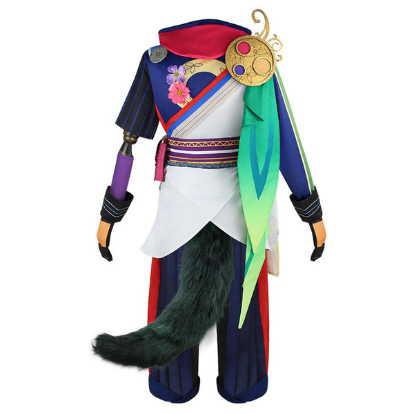 Genshin Impact Cosplay Tighnari Costume+Wigs+Shoes+Tail+Headwear Whole Set Halloween Costume