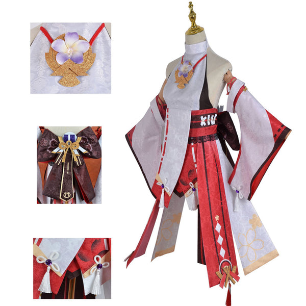 Genshin Impact Costume Yae Miko Whole Set Costume With Wigs and Shoes Halloween Party Costume