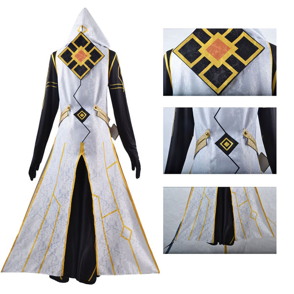 Genshin Impact Costume Zhongli Morax Gods Costume Hooded Cloak Cosplay Costume