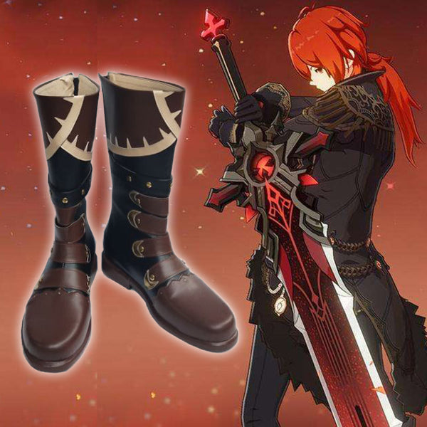 Genshin Impact Diluc Halloween Cosplay Boots Cosplay Accessories Shoes