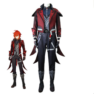 Genshin Impact Diluc Skin Costume Red Dead of Night Cosplay Costume Outfit