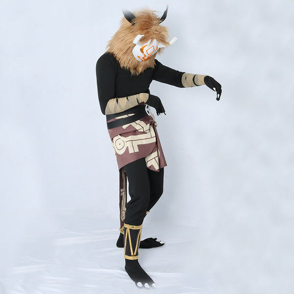 Genshin Impact Hilichurl Cosplay Costume With Mask Props Full Set Halloween Costume