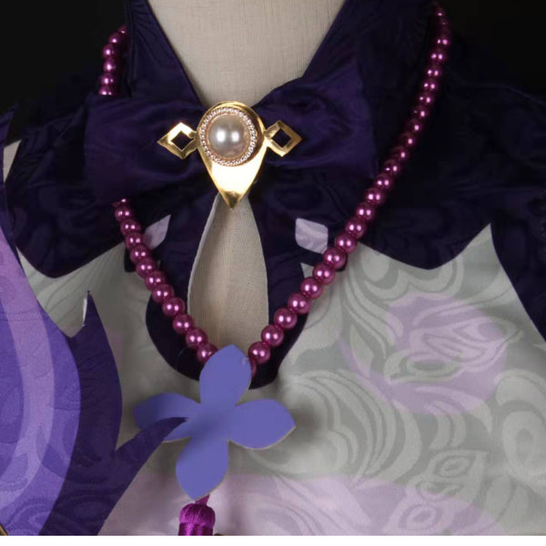 Genshin Impact Keqing Full Set Cosplay Costume With Wigs Halloween Party Costume