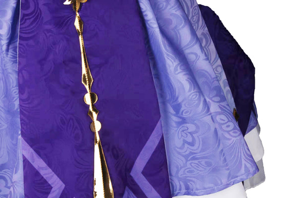 Genshin Impact Keqing Full Set Cosplay Costume With Wigs Halloween Party Costume