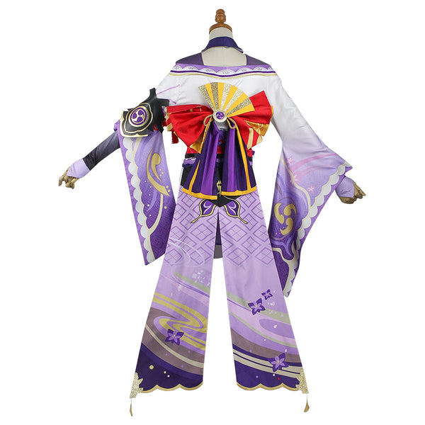 Genshin Impact Raiden Shogun Whole Set Costume + Wigs +Shoes Halloween Cosplay Suit Set