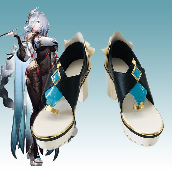 Genshin Impact Shenhe Cosplay Shoes Halloween Party Cosplay Accessories