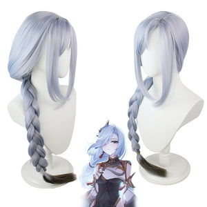 Genshin Impact Shenhe Cosplay Silver Wigs Halloween Cosplay Accessories