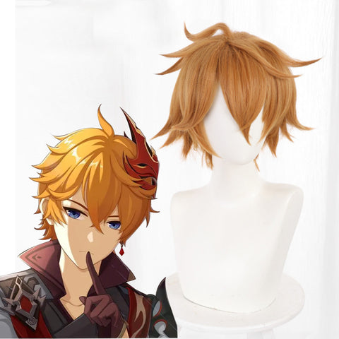 Genshin Impact Tartaglia Childe Cosplay Wigs Halloween Cosplay Accessories