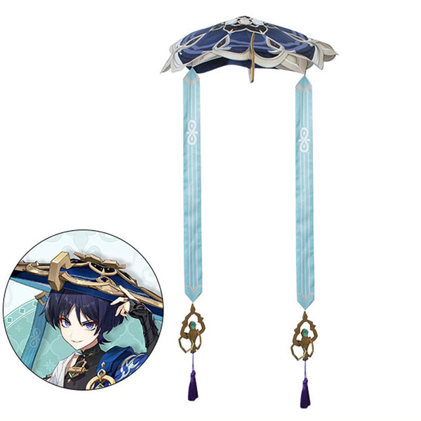 Genshin Impact Wanderer Cosplay Costume+Hat+Wigs+Clogs Full Set Halloween Costume