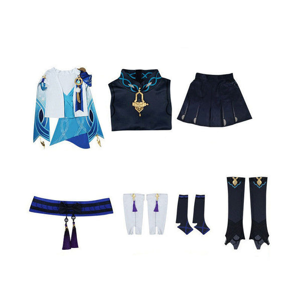 Genshin Impact Wanderer Cosplay Costume+Hat+Wigs+Clogs Full Set Halloween Costume