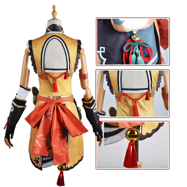Genshin Impact  Xiangling Costume Dress Halloween Carnival Cosplay Costume Outfit
