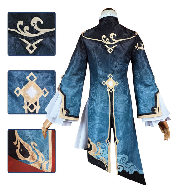 Genshin Impact Xingqiu Whole Set Cosplay Costume and Wigs and Boots Halloween Cosplay Outfit