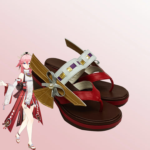 Genshin Impact Yae Miko Cosplay Shoes Cosplay Cosplay Accessories Sandals