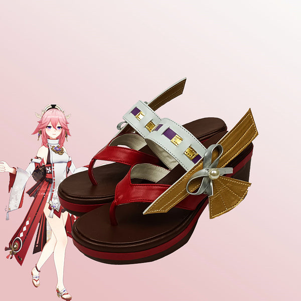Genshin Impact Yae Miko Cosplay Shoes Cosplay Cosplay Accessories Sandals
