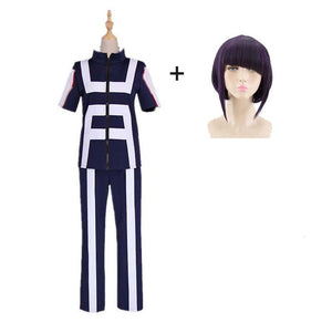 Anime Boku No Hero / My Hero Academia Jiro Kyoka Training Outfit Costume With Wigs Set