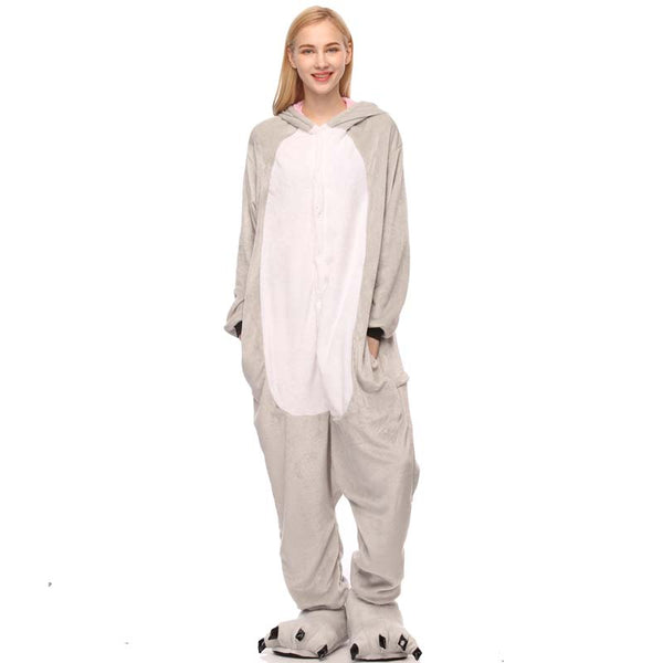 Kigurumi Animal Onesies Gray Koala Hoodie Pajamas