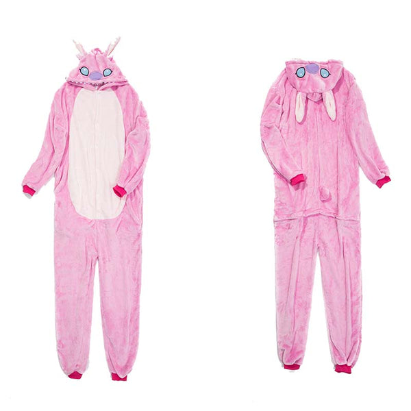 Kigurumi Animal Onesies Pink Stitch Hoodie Pajamas