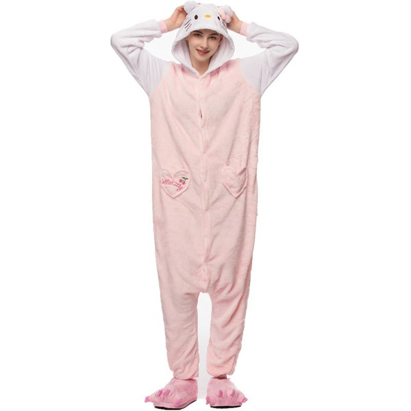 Kigurumi Animal Onesies Hello Kitty Hoodie Pajamas