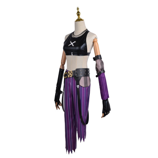 League of Legends Arcane Jinx Whole Set Cosplay Costume Suit and Wigs and Boots Set