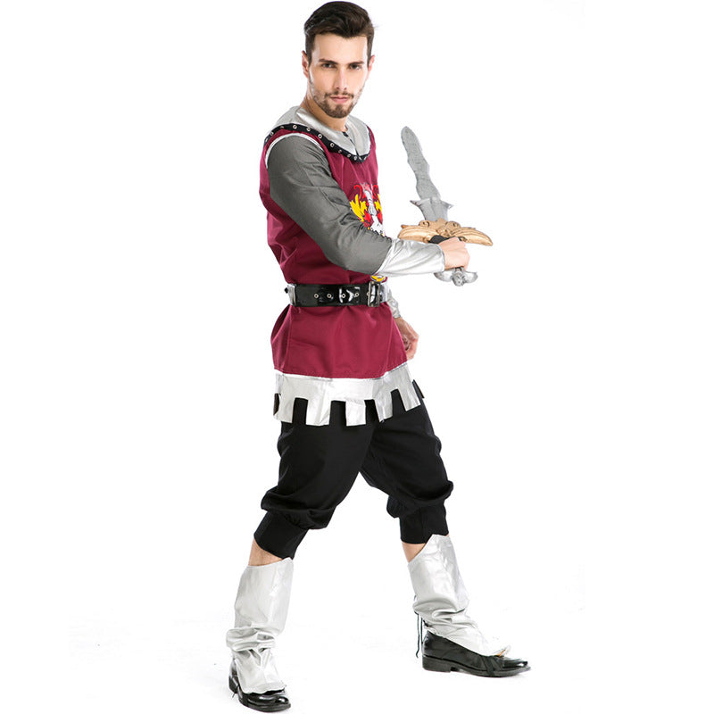 Men Roman Warrior Gladiator Warrior Cosplay Costume For Halloween Party ...