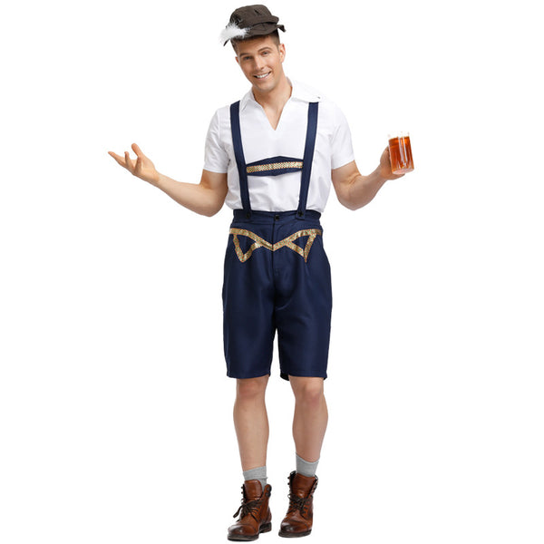 Men's Deluxe German Bavarian Oktoberfest Lederhosen Guy Costume