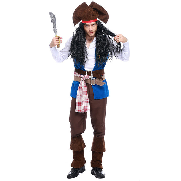 Men's Jack Captain Pirate Cosplay Costume Halloween/Stage Performance/Party