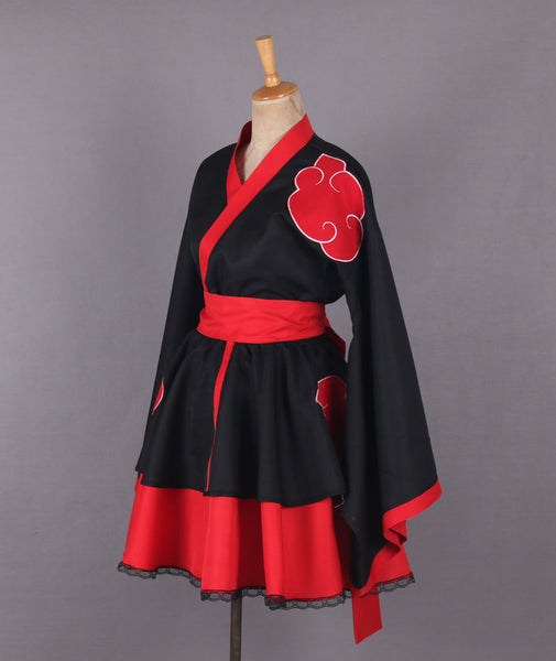 Anime Itachi Uchiha Female Costume Lolita Kimono Dress Girls Women Halloween Costume Outfit