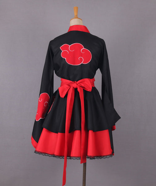 Anime Itachi Uchiha Female Costume Lolita Kimono Dress Girls Women Halloween Costume Outfit