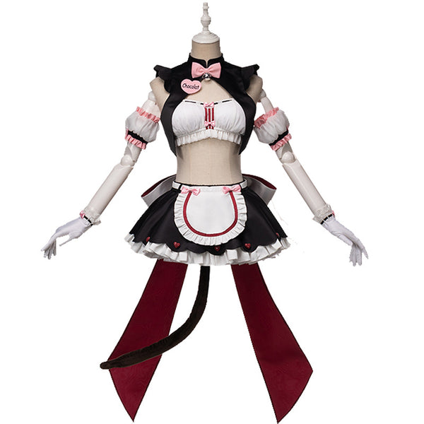 Nekopara Chocolate Vanilla Crop+Skirt Costume Halloween Lolita Dress Cosplay Outfit