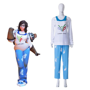 Overwatch Dr. Mei Ling Zhou Pajamas Cosplay Costume Mei Halloween Costume
