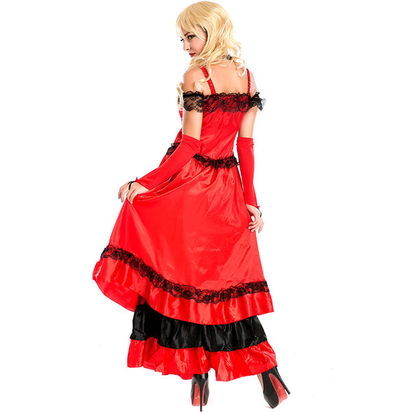 Red Long Magician Cosplay Costume Dress