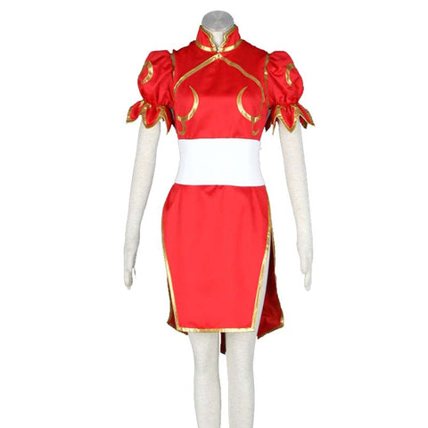 Street Fighter V Chun Li Cosplay Costume Cheongsam Cosplay Costume Red Version