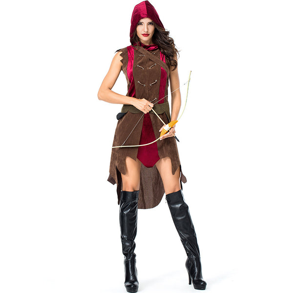 Women Archer Warrior Cosplay Costume For Halloween Party Performance