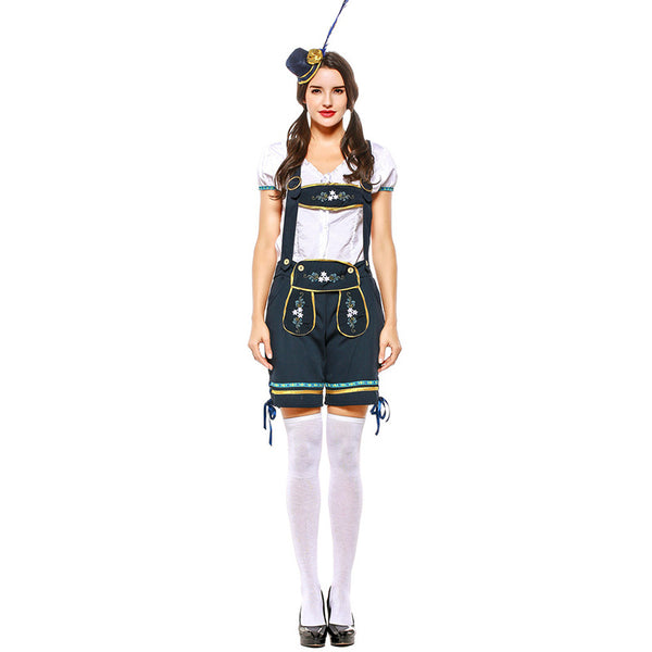 Women Bavarian Beer Festival Oktoberfest Top and Shorts Costume