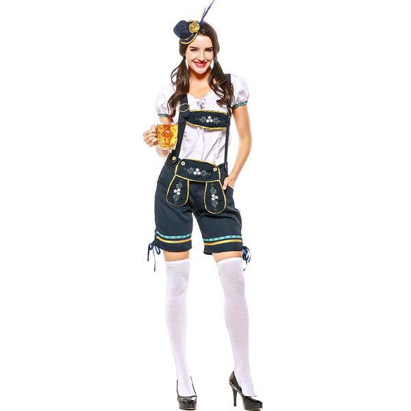 Women Bavarian Beer Festival Oktoberfest Top and Shorts Costume