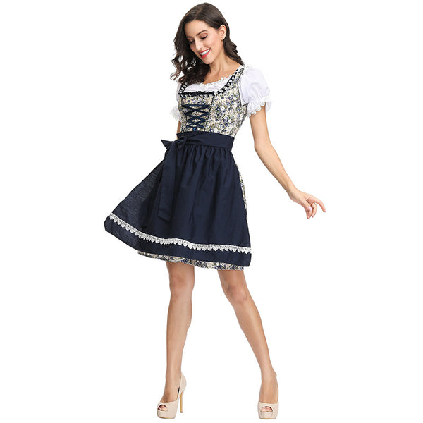 Women Beer Festival Oktoberfest Bavarian Black Party Costume Waitress Maid Costume
