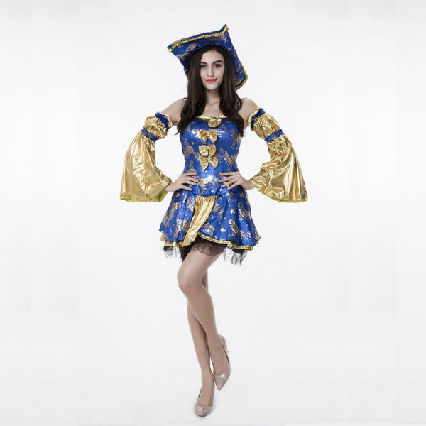Women Deluxe Royal Queen Pirate Costume Halloween/Stage Performance/Party Women