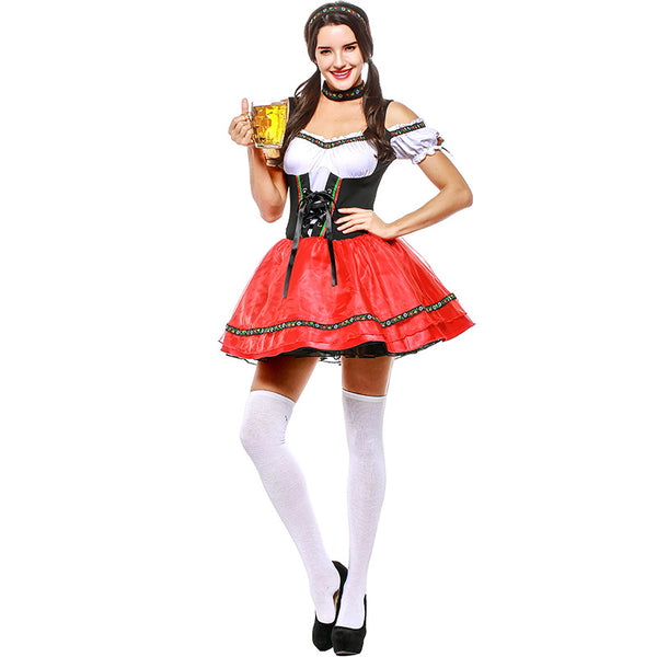 Women German Bavarian Oktoberfest Drindl Sexy Dress Costume
