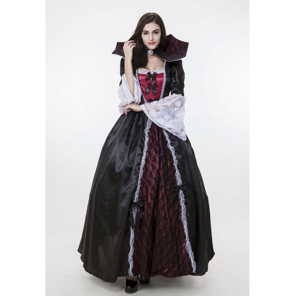 Women Gothic Vampire Cosplay Costume Dress For Halloween Party Performance