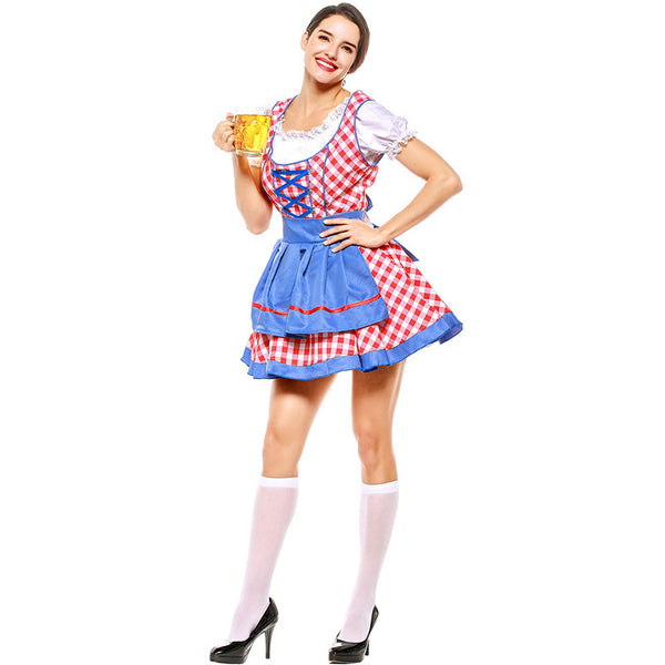 Women Oktoberfest Bavarian Beer Party Festival Costume Waitress Maid Costume