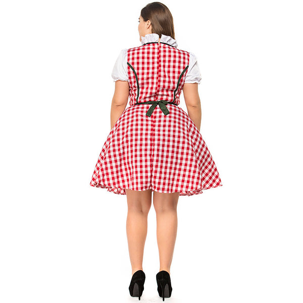 Women Plus Size Bavarian Traditional Party Dress Beer Oktoberfest Waitress Costume