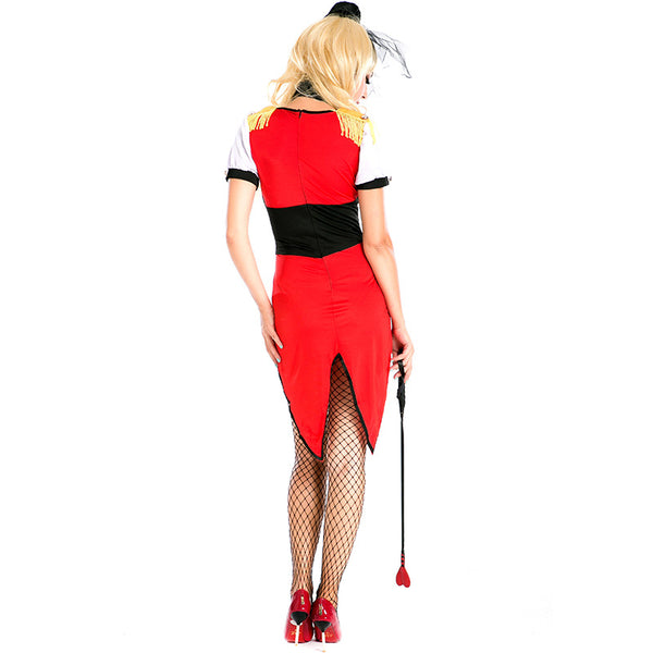 Women Red Sexy Tailcoat Magician Cosplay Costume Dress