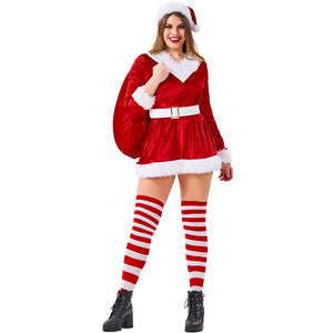 Women Sexy Santa Costume Christmas Santa Costume Dress With Bag