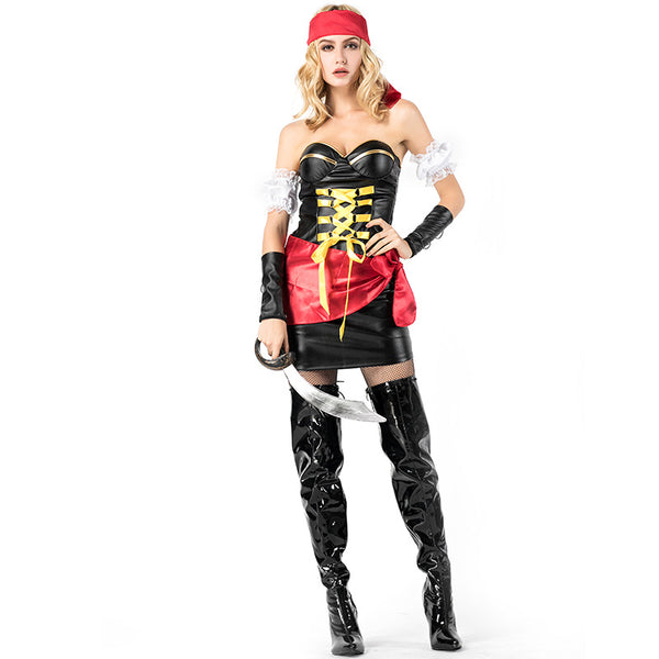 Women Sexy Tube Dress Pirate Cosplay Costume Halloween/Stage Performance/Party