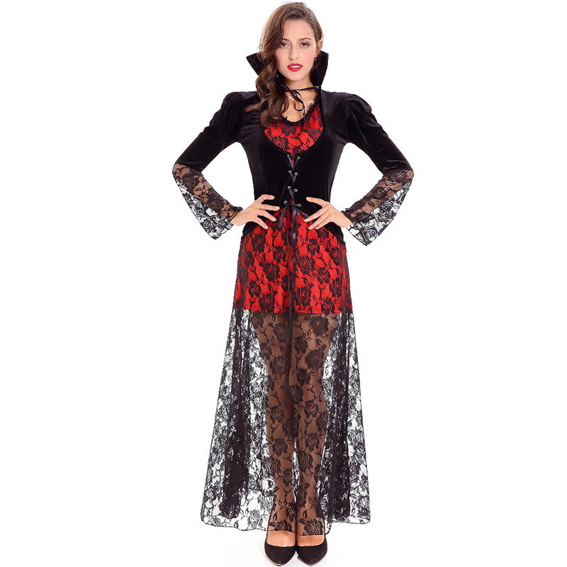 Women Vampire Classic Lady Cosplay Costume Dress For Halloween Party Performance
