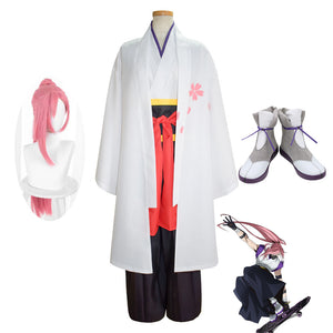 Anime SK8 the Infinity Kaoru Sakurayashiki Cherry Blossom Cosplay Kimono Costume +Wigs +Shoes All Set Costume
