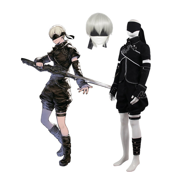 Nier: Automata YoRHa No.9 Type S 9S Cosplay Costume With Silver Wigs Version 2
